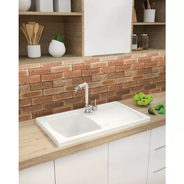 Chiuveta ceramica Deante Lusitano 1 cuva cu picurator 50x86 cm alb [3]
