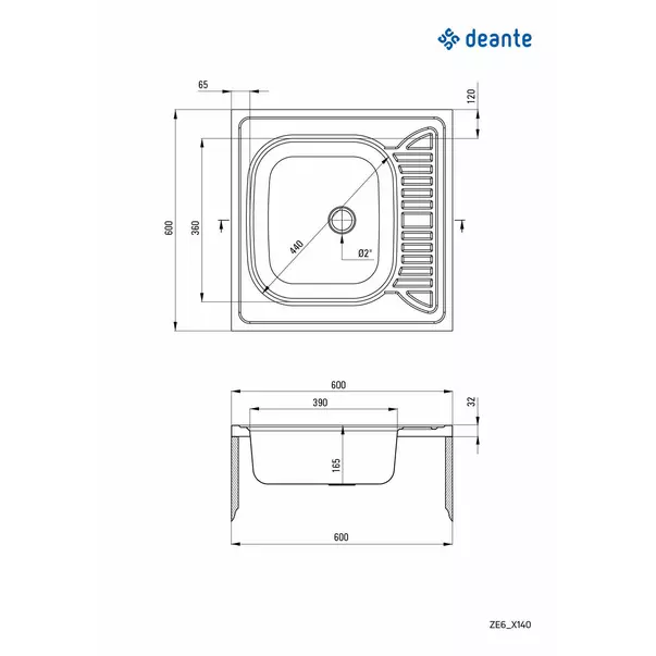 Chiuveta Deante Tango inox satinat 60x60 cm [2]