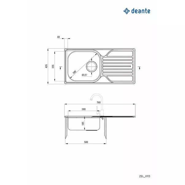 Chiuveta Deante Legato 76x44 cm inox satinat [2]
