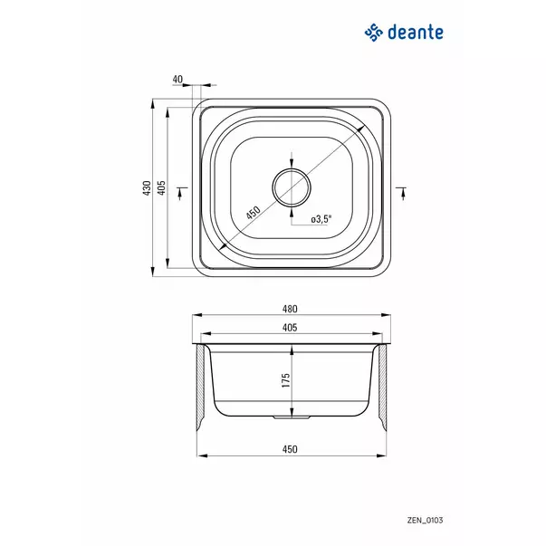 Chiuveta Deante Doppio inox satinat 48x43 cm [2]