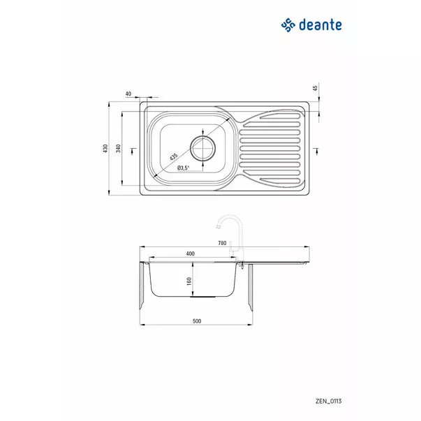 Chiuveta Deante Doppio inox satinat 78x43 cm [2]