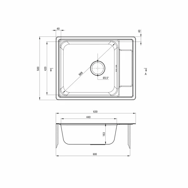 Chiuveta bucatarie inox Deante Soul 65x50 cm cu 1 cuva [3]