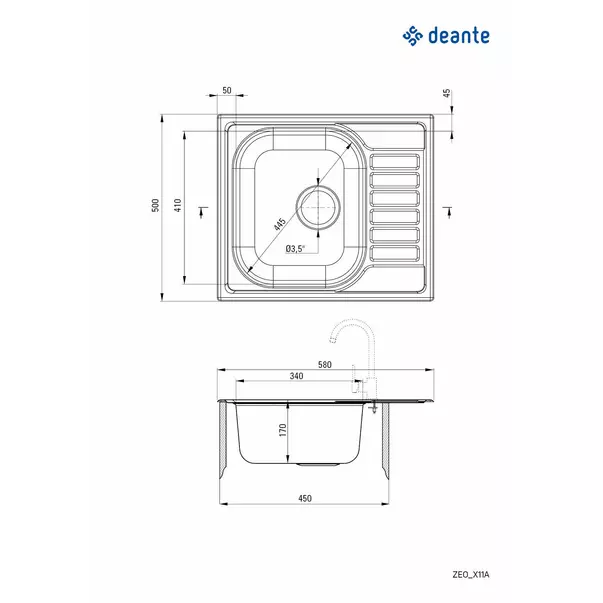 Chiuveta Deante Soul inox 58x50 cm [2]