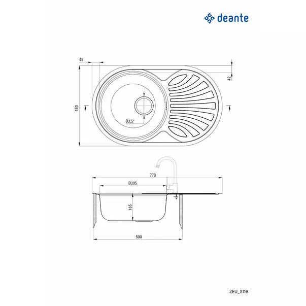 Chiuveta Deante Twist inox satinat 77x48 cm [2]