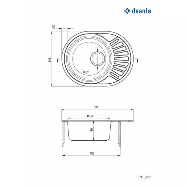 Chiuveta Deante Twist inox satinat 58x45 cm [2]
