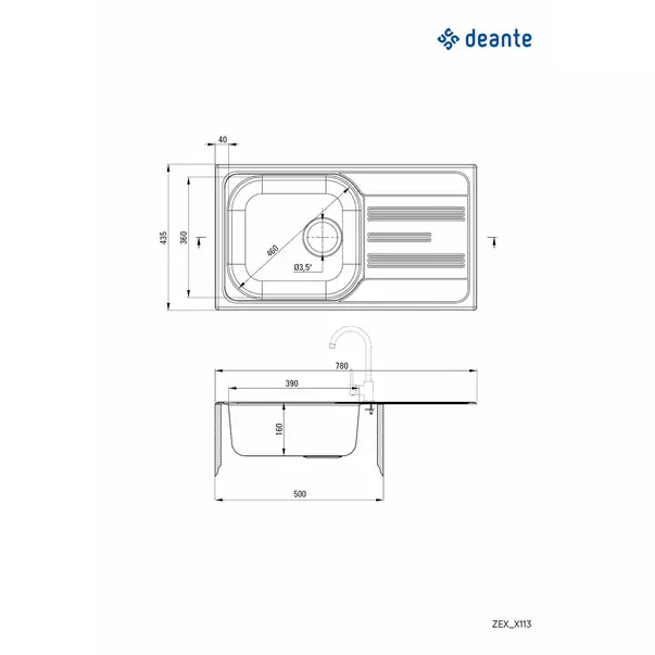 Chiuveta Deante Xylo inox satinat 78x44 cm [2]