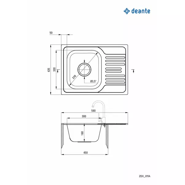 Chiuveta Deante Xylo inox satinat 58x44 cm [2]