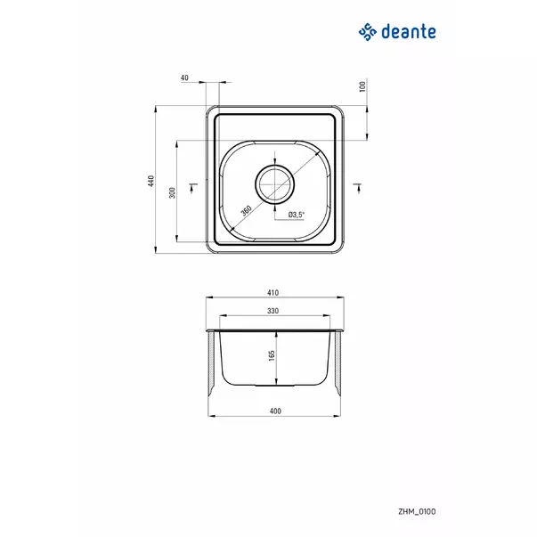 Chiuveta Deante Mercato inox satinat 41x44 cm [2]
