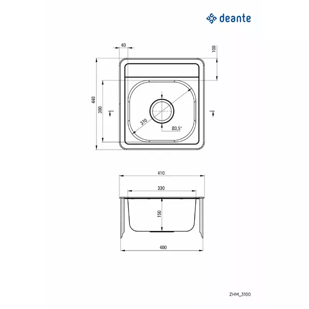Chiuveta Deante Mercato inox 41x44 cm [2]