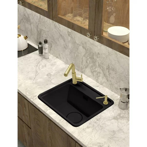 Chiuveta granit incastrata Deante Momi negru 44x50 cm [2]