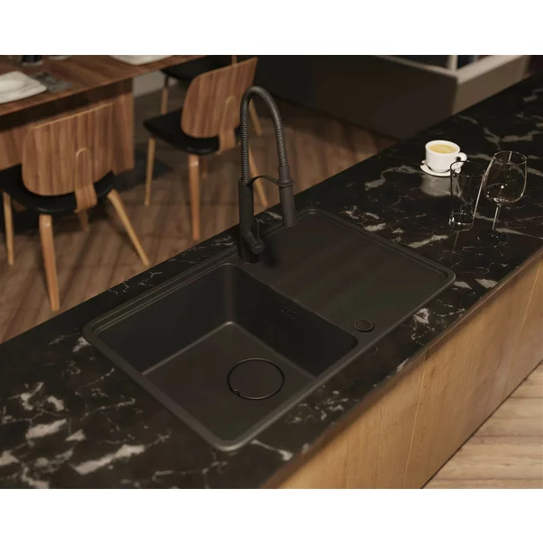Chiuveta granit incastrata Deante Momi negru 78x50 cm [2]