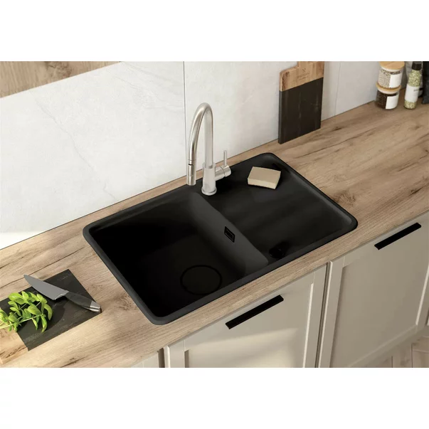 Chiuveta granit incastrata Deante Momi negru 67x44 cm [2]