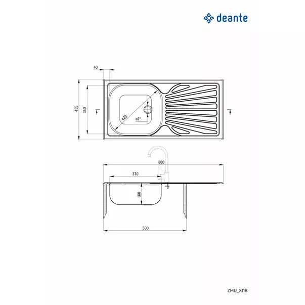 Chiuveta Deante Techno inox satinat 86x44 cm [2]