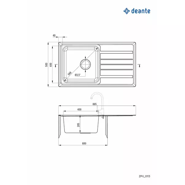 Chiuveta Deante Virgo inox satinat 87x50 cm [2]