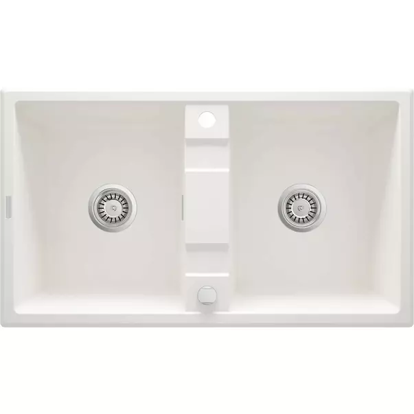 Bucatarie - Chiuveta granit Deante Eridan 2 cuve 50x86 cm alb