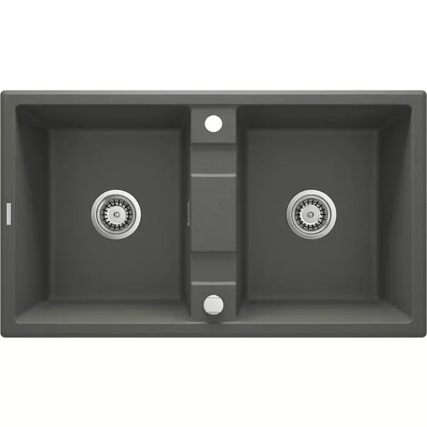 Bucatarie - Chiuveta granit Deante Eridan 2 cuve 50x86 cm antracit