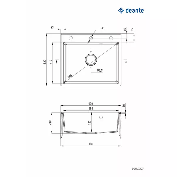 Chiuveta granit Deante Andante 52x60 nisip [2]