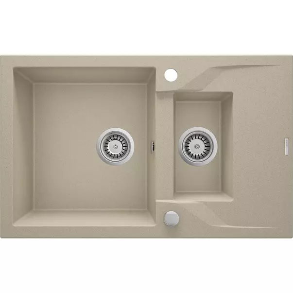 Chiuveta granit Deante Andante 2 cuve cu picurator 49x78 nisip [1]