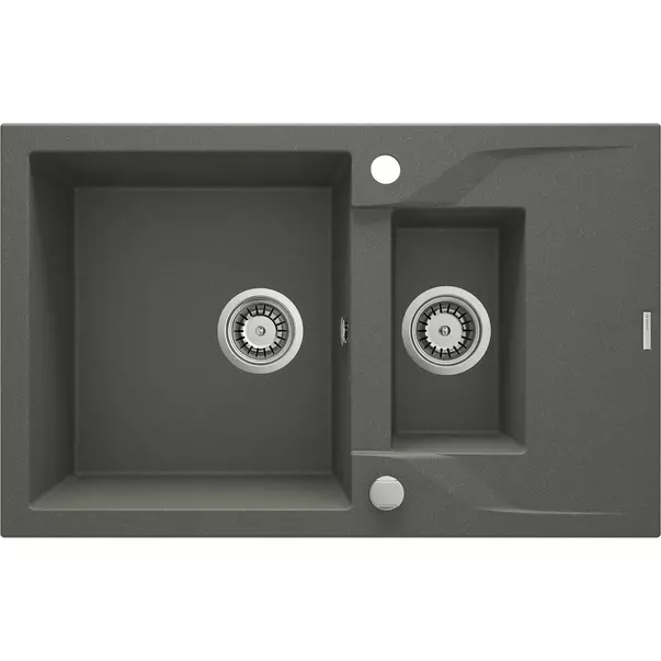 Bucatarie - Chiuveta granit Deante Andante 2 cuve cu picurator 49x78 cm antracit