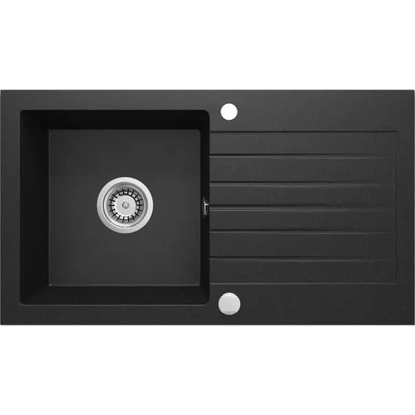 Chiuveta granit Deante Zorba 1 cuva cu picurator 44x76 cm grafit metalic [1]