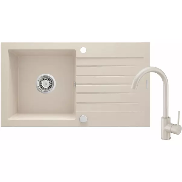 Bucatarie - Set chiuveta bucatarie si baterie Deante Zorba finisaj bej 76x44cm