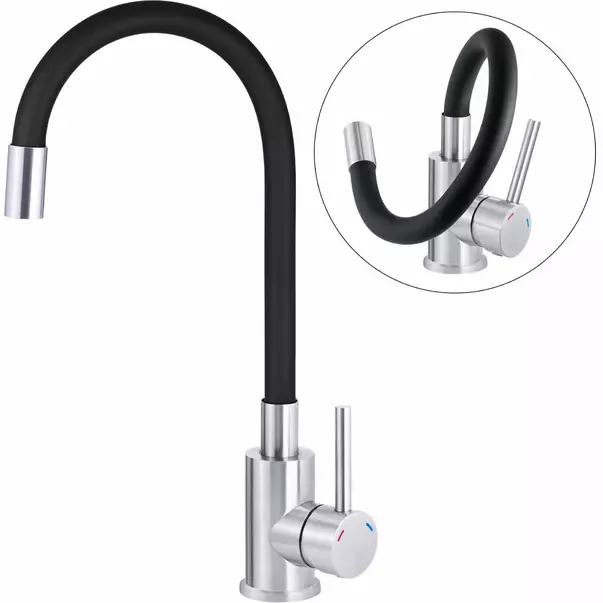 Set chiuveta bucatarie si baterie Deante Corio finisaj grafit-crom 67x44cm [2]