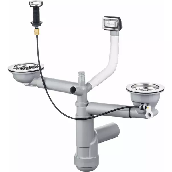 Sifon pentru chiuvete cu 1,5/2 cuve Deante inox [1]