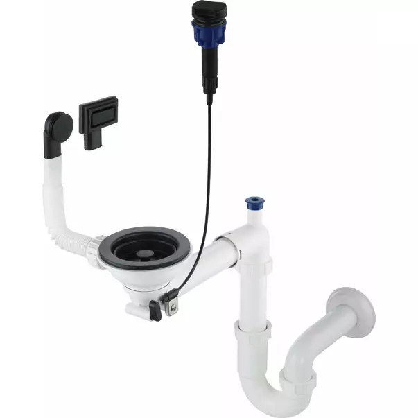 Sifon chiuveta Deante Space-Saver pentru o cuva negru/alb [1]