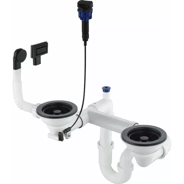 Sifon chiuveta Deante Space-Saver pentru 1,5/2 cuve negru/alb [2]