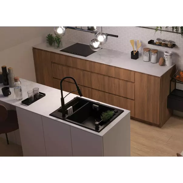Sifon chiuveta Deante Space-Saver pentru 1,5/2 cuve negru/alb [4]