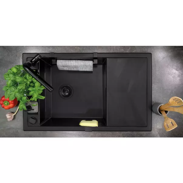 Suport prosop bucatarie Deante din inox negru/mat 30x7 cm [4]