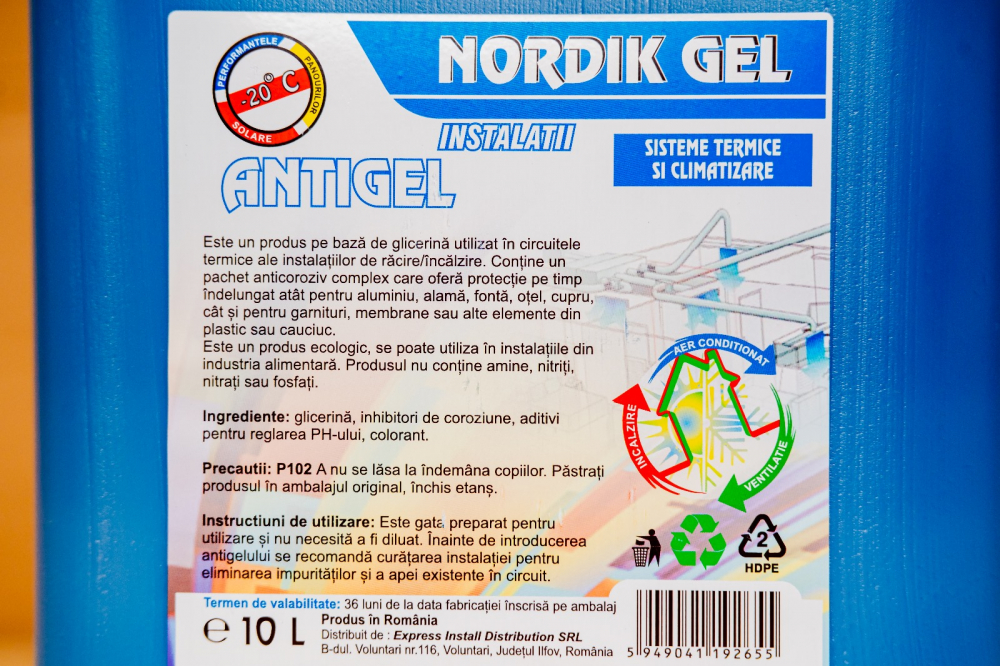 Antigel concentrat -20°C pentru sisteme termice si climatizare 10 litri, Nordik Gel [2]