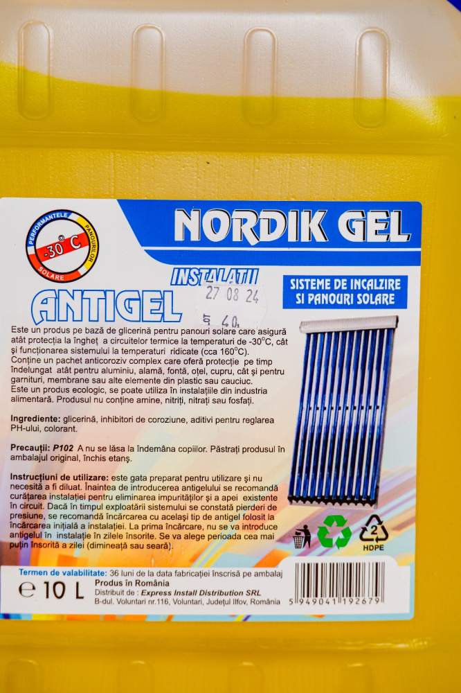 Antigel concentrat -30°C sisteme incalzire si panouri solare 10 litri, Nordik Gel [2]