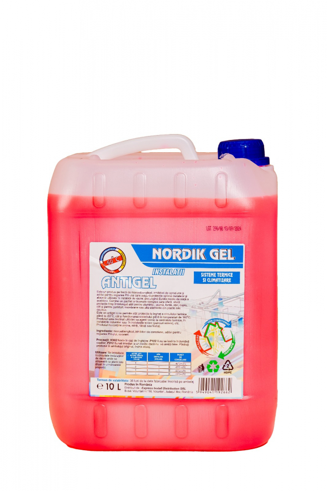 Antigel concentrat -60°C sisteme termice si climatizare 10 litri, Nordik Gel [2]