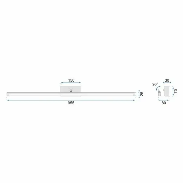 Aplica baie Rea 20w 100 cm negru APP375-1W [9]