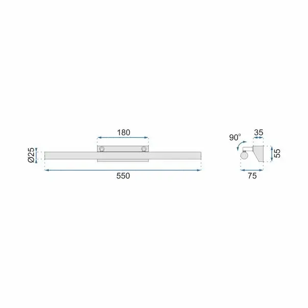 Aplica baie Rea 7w 55 cm gri APP362-1W [4]