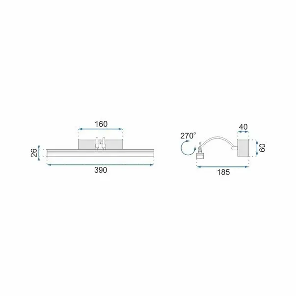 Aplica baie Rea 9w 40 cm gri APP372-1W [5]