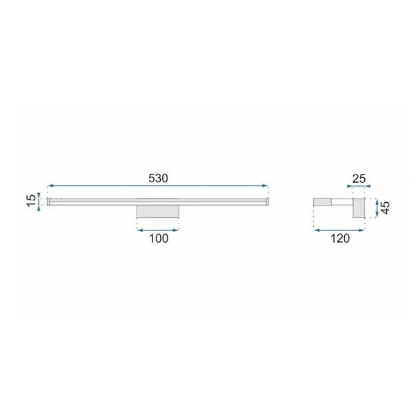 Aplica baie Rea APP369-1W crom 53 cm [7]