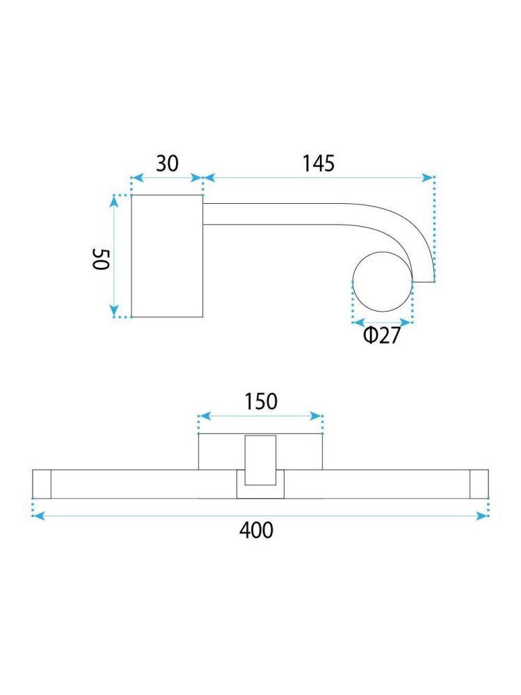 Aplică LED pentru baie APP1887-1W 40cm negru [6]
