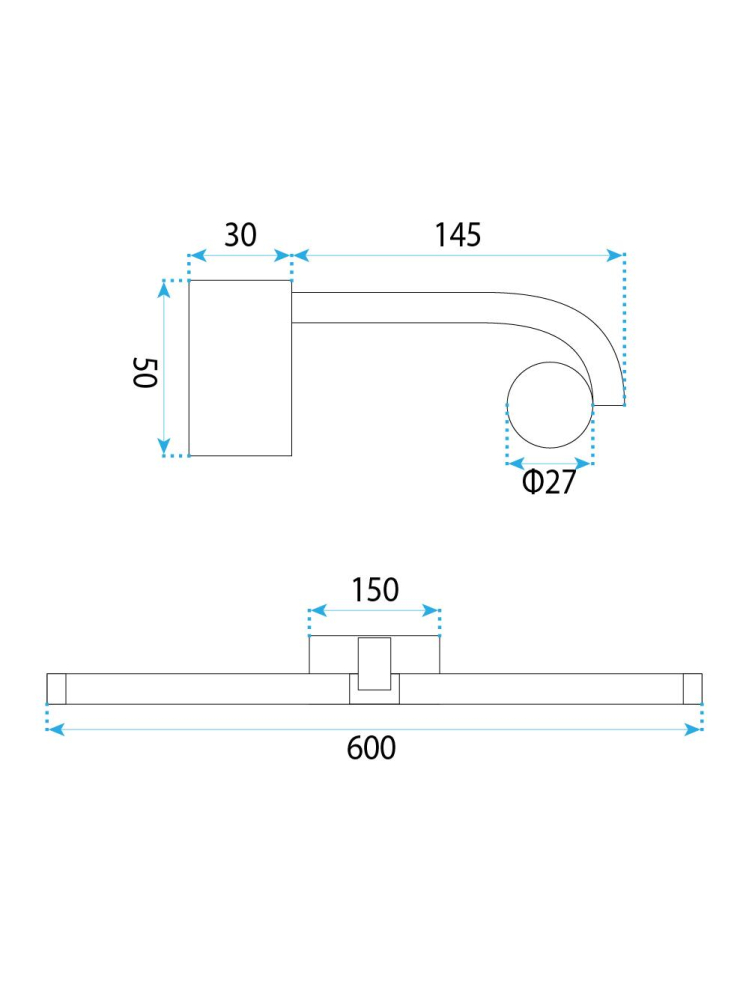 Aplică LED pentru baie APP1888-1W 60cm negru [6]