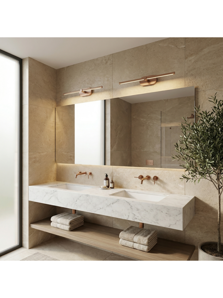 Aplica LED baie Toolight APP1895-1W 40 cm cupru periat dispersor opal perete [3]