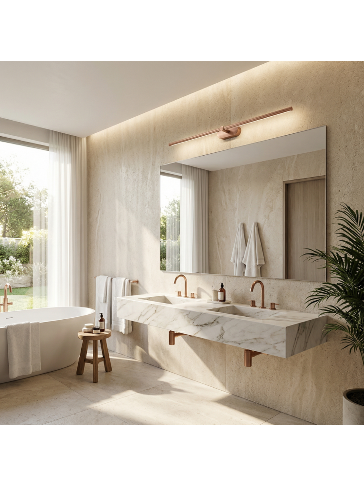 Aplica LED perete baie Toolight APP1897-1W 80 cm cupru periat [6]
