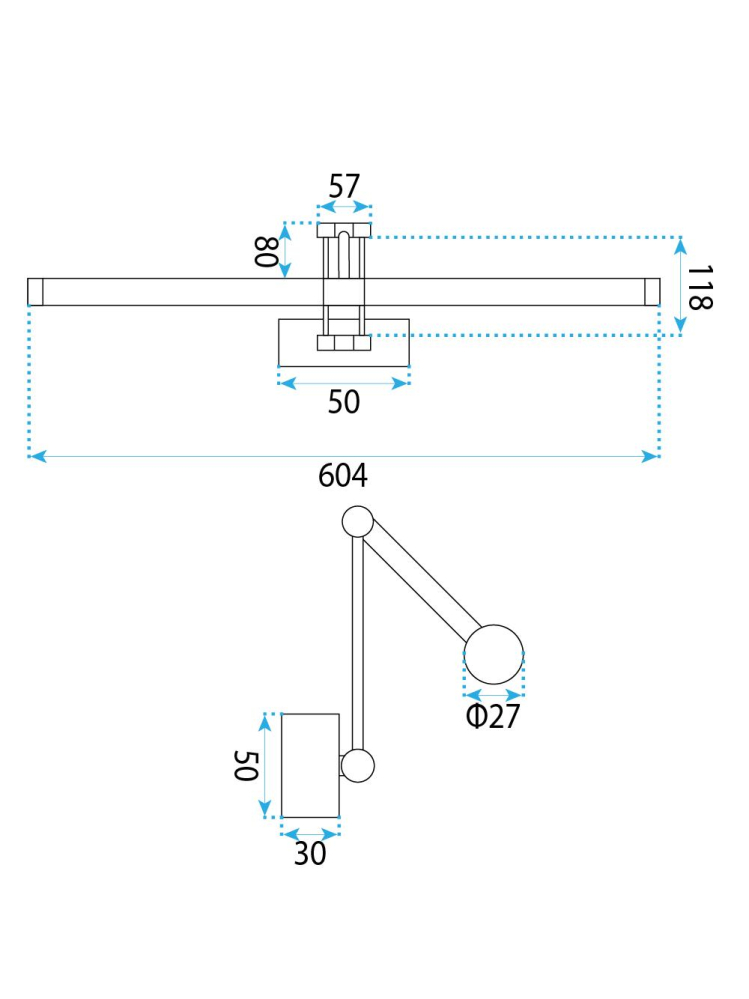 Aplică LED pentru baie APP1900-1W 60cm auriu periat [8]