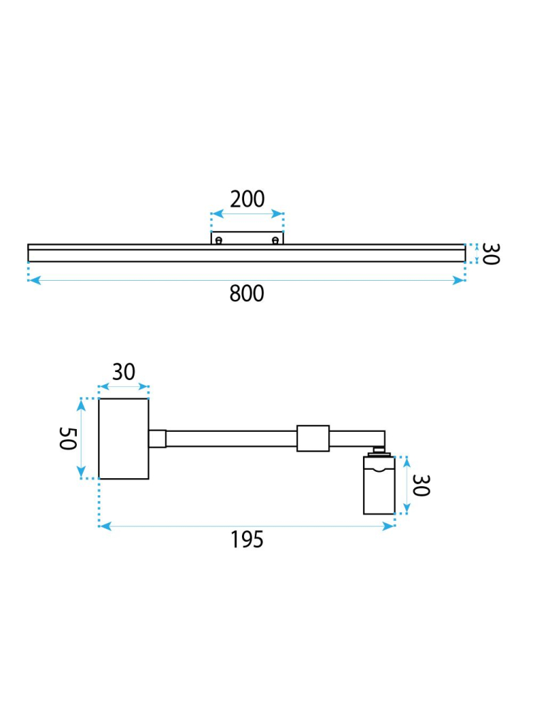 Aplica LED perete Toolight APP1877-1W 800mm auriu periat [7]