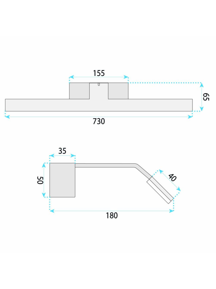 Aplica LED perete Toolight SWE003-1W crom 730mm [8]