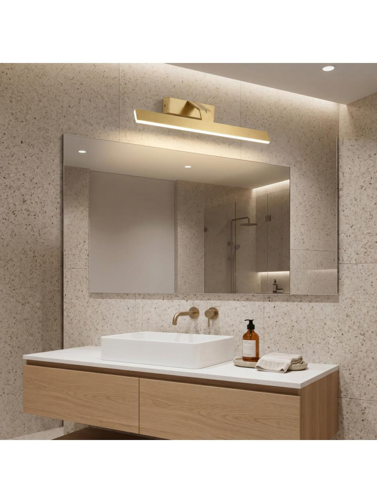 Aplica LED perete Toolight SWE007-1W auriu periat 430mm baie [4]