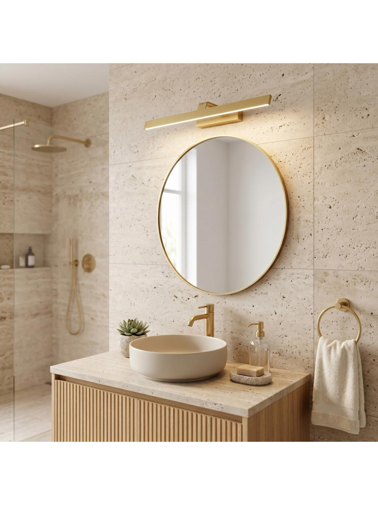 Aplica LED perete Toolight SWE008-1W 580mm auriu periat baie [7]