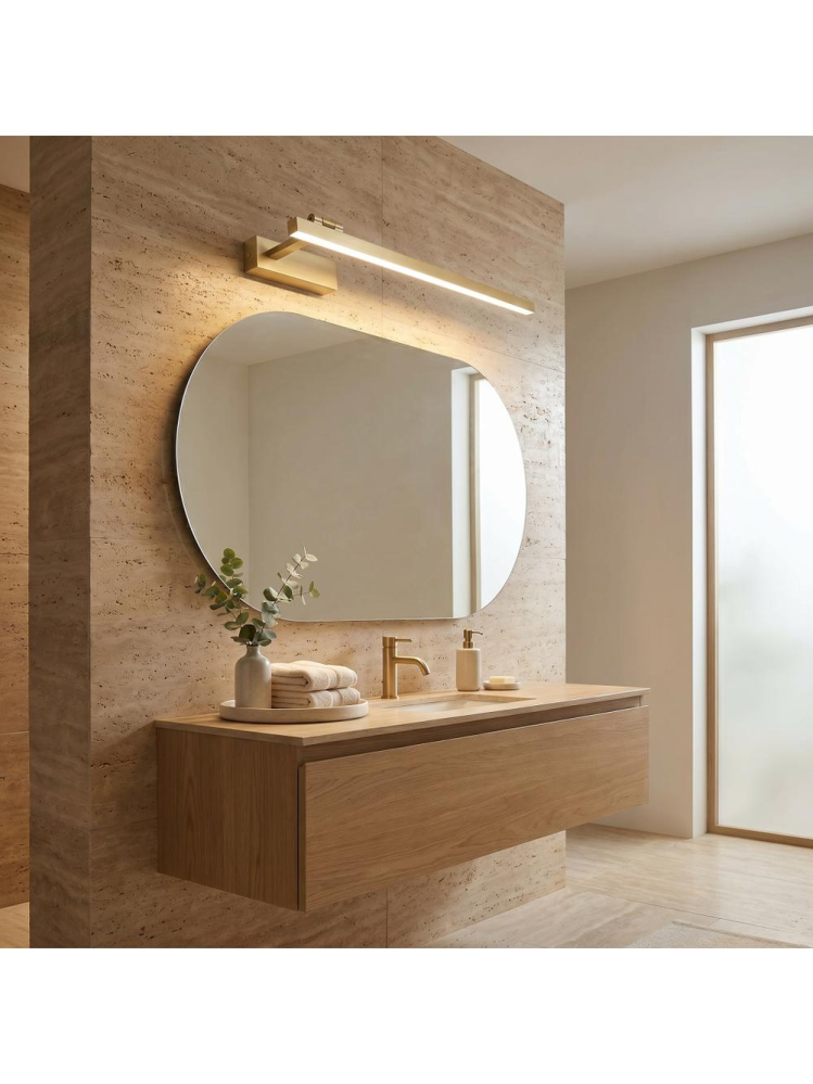 Aplica LED perete baie Toolight SWE032-1W 60cm auriu periat [3]