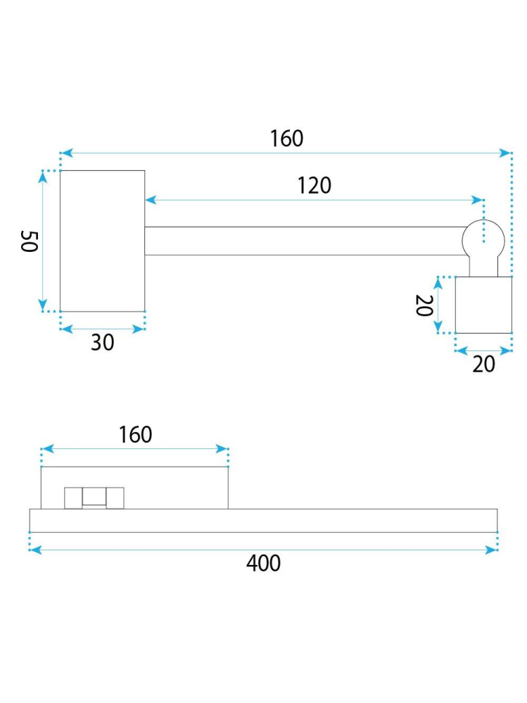 Aplica LED perete Toolight SWE037-1W cupru periat 400mm [7]