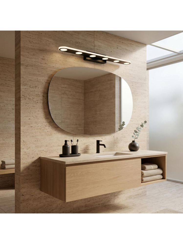 Aplica LED perete Toolight SWE055-W negru 600mm baie [3]